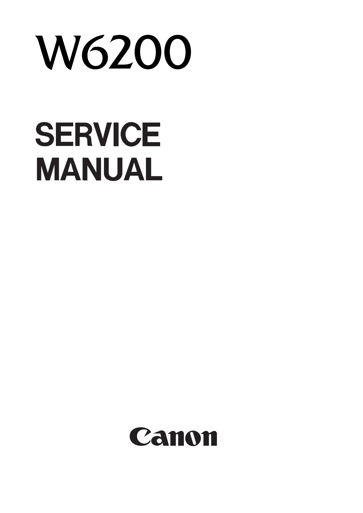 Canon Wide-Format-BubbleJet BJ-W6200 Parts and Service Manual-1